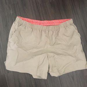Columbia Tan Women's Shorts with Pink Waistband